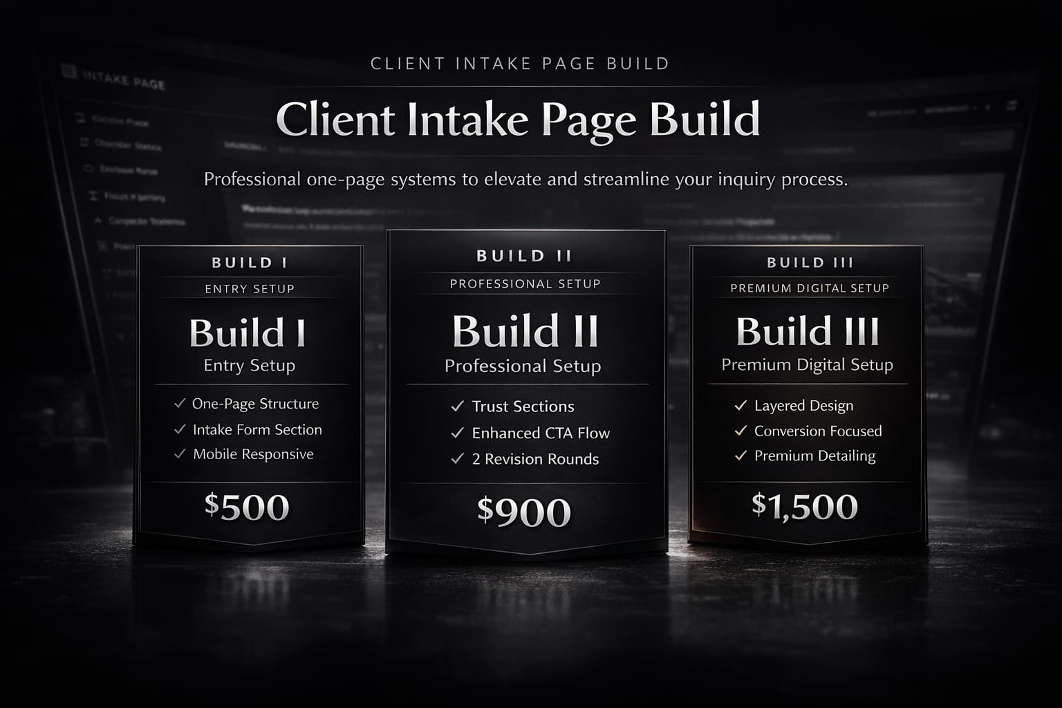 Client Intake Page Build